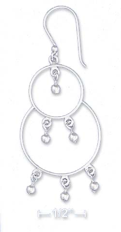 
Sterling Silver 2 In. Circle On Circle Ball Dangles Earrings
