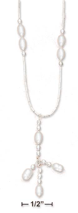 
Sterling Silver 16 In. LS Scattered White Freshwater Cultured Pearls Necklace
