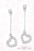 
SS 1 1/2 Inch CZ Post Earrings With Bar O
