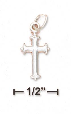 
Sterling Silver Mini Children 1/2 Inch Cross Charm With Branched Ends
