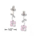 
SS Moveable Pink CZ Flower Post Drop Earr
