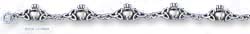 
Sterling Silver 7 Inch Crowned Heart Trinity Knots Bracelet (Nickel Free)
