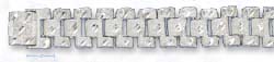 
Sterling Silver 7 Inch 16mm Sparkle-Cut Stampato Bracelet Fold-over Clasp
