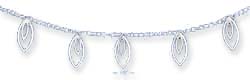 
Sterling Silver 16 Inch Necklace With Double Pointed Dangles
