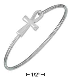 
Sterling Silver Wire Bangle Bracelet With Latch Hook Closure
