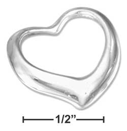 
Sterling Silver Small Satin Sparkle-Cut Floating Heart Charm
