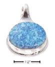 
Sterling Silver Side Synthetic Blue Opal 
