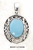 
Sterling Silver Large Oval Turquoise Fili
