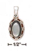 
Sterling Silver 8x12mm Gray Shell Pendant
