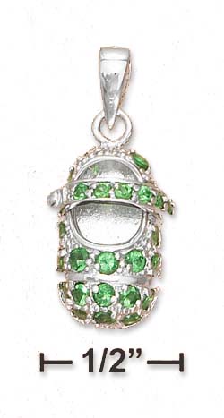 
Sterling Silver May Green Cubic Zirconia Birthstone Bootie Charm
