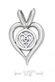 
SS 16mm Open Heart Pendant Inscribed Knot
