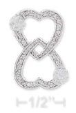 
SS 15mm Wide Pave Double Hearts Love Fore
