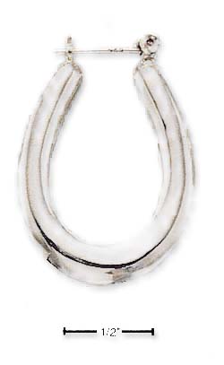 
Sterling Silver 25x35mm Oval Hoops With French Lock Earrings

