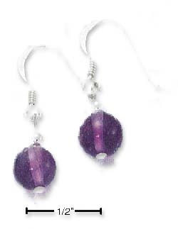 
Sterling Silver Large Amethyst Bead Earrings On French Wires
