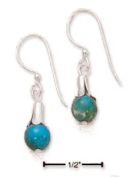 
Sterling Silver Elegant Simulated Turquoise Bead Earrings French Wires

