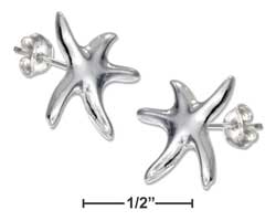 
Sterling Silver Lovely Polished Small StarFish Post Earrings
