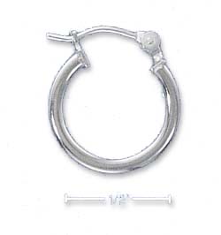 
Sterling Silver 14mm Squared Hoop Earrings With Clutch Locks (2mm Tubing)
