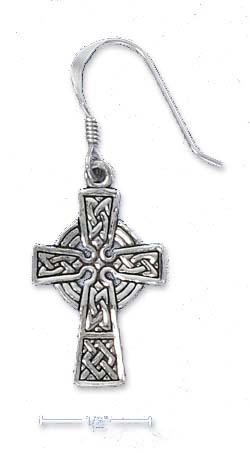 
Sterling Silver Antiqued Celtic Cross Earrings (Nickel-Free)
