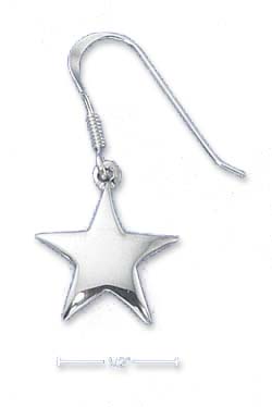 
Sterling Silver High Polish Puffed Star French Wire Earrings
