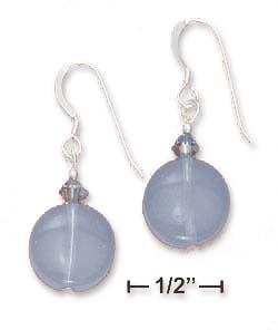 
Sterling Silver 12x6mm Simulated Lt Blue Chalcedony Earrings
