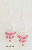 
SS Fancy Teardrop Wire Earrings With Pink
