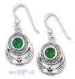 
SS Celtic Claddaugh Earrings With Emerald

