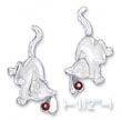 
SS Playful Kitty Post Earrings With Dangl
