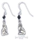 
Sterling Silver Antiqued Wolf Earrings Bl
