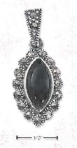 
SS Genuine Onyx Pendant With Scalloped Ma
