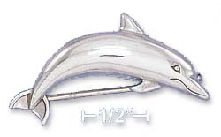 
Sterling Silver 20x40mm Wide High Polish Jumping Dolphin Pin
