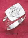 
Sterling Silver Mens Ring With Diamond Sh
