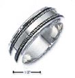 
Sterling Silver Mens Spinner Ring Knurled
