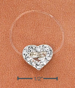 
Sterling Silver Jellywire Heart With Clear Crystals Toe Ring
