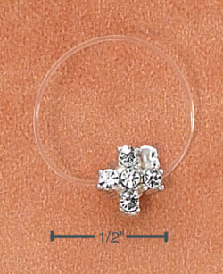 
Sterling Silver Jellywire Cross With Clear Crystals Toe Ring
