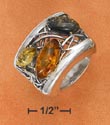 
Sterling Silver Large Multi Color Amber W
