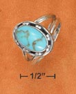 
SS 8x12mm Turquoise Ring With Open Beaded
