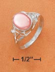 
SS 8x10mm Pink Mother Of Pearl Ring With 
