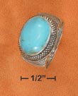 
SS 11x15mm Side Turquoise Ring With Fine 

