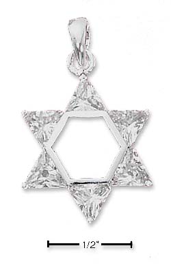 
Sterling Silver Cubic Zirconia Star Of David Charm (Approx. 1 1/8 Inch)
