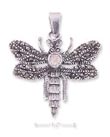 
SS Marcasite Dragonfly Pendant With Pink 
