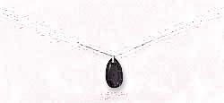 
SS 18 Inch 2-strand Cable Necklace With Black Simulated Onyx Teardrop
