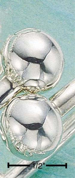 
Sterling Silver Bangle Bracelet With Two Large Balls On End
