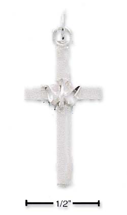 
Sterling Silver Plain Flat Cross Pendant With DC Peace Dove
