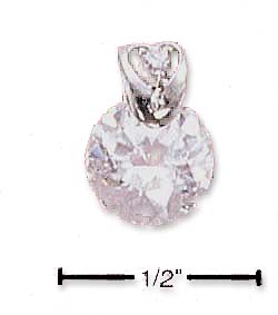 
Sterling Silver 8mm Cubic Zirconia Fancy Heart Bail Pendant
