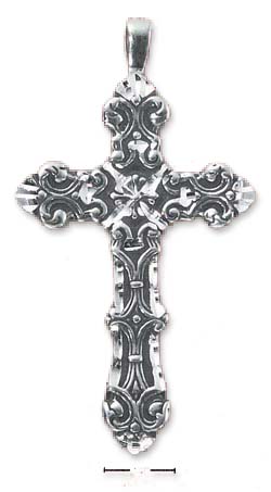 
Sterling Silver Ornate Cross With Exquisite Detailing Charm
