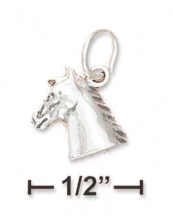 
Sterling Silver Antiqued Small Horse Head Charm Hollow Back
