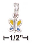 
SS Small Butterfly Charm With Yellow Blue
