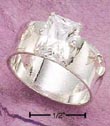 
Sterling Silver 8mm Band Ring With 8x6 Cl
