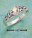 
Sterling Silver Heart Ring With Opalescen
