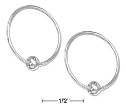 
Sterling Silver 18mm Endless Hoop With Single Bead Earrings
